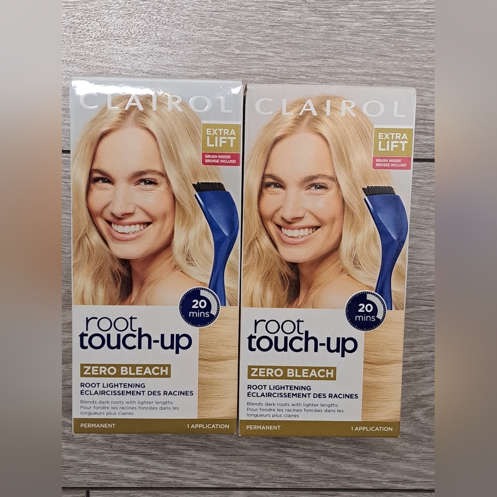 2 New Clairol Root Touch-Up Zero Bleach Root Lightening Kit.